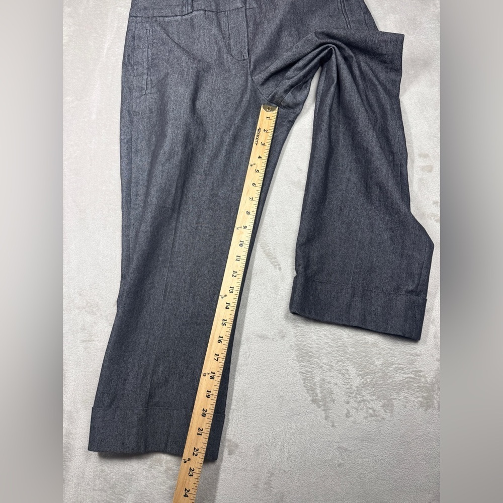 Sandro Sportswear Black Denim Rolled Cuffs Cropped Length Casual Pants Size 10 - Picture 10 of 15